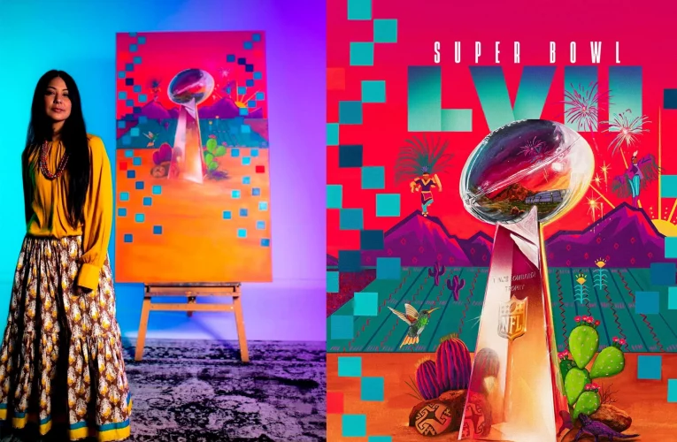 Artista mexicoamericana diseñó la imagen del Super Bowl