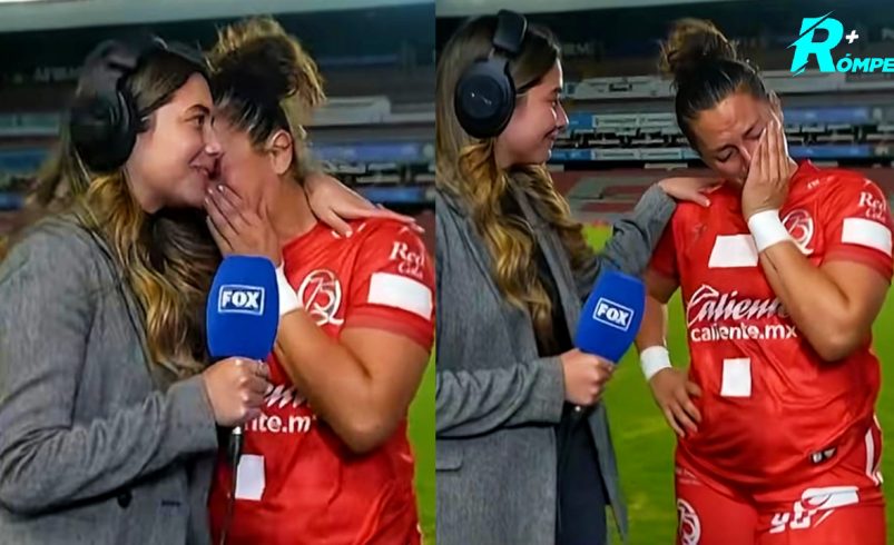 Portera de Gallos Femenil llora al ganar su primer juego del torneo